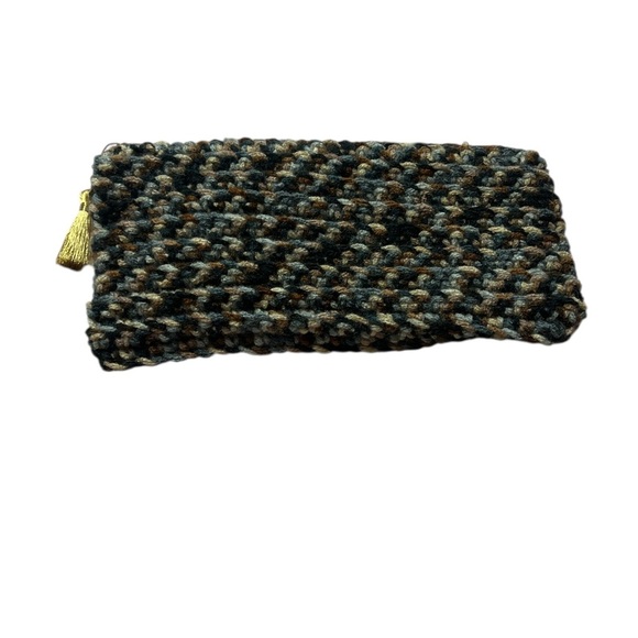 Handcrafted Black and Brown Clutch - Picture 1 of 2